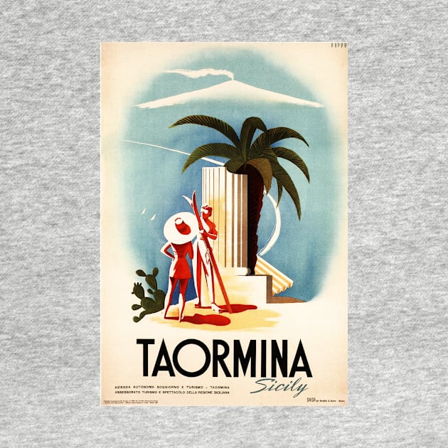 Teatro Antico in TAORMINA Sicily Italy Vintage Travel by vintageposters